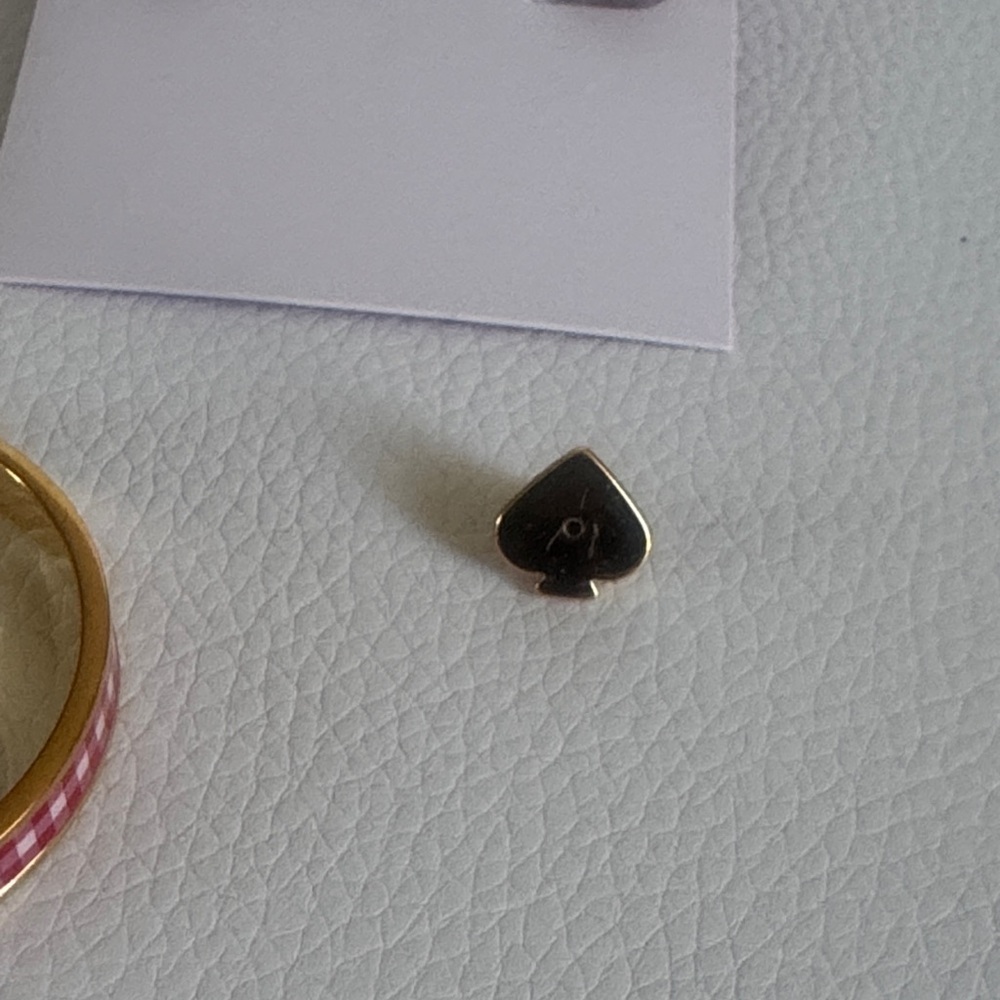Kate Spade Gold and Pink Checkered Hoop Earrings - Picture 7 of 12